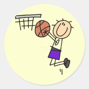 Basketball Jump Shot - Purple Tshirts and Gifts Classic Round Sticker