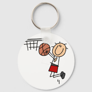 Basketball Jump Shot Red Tshirts and Gifts Key Ring