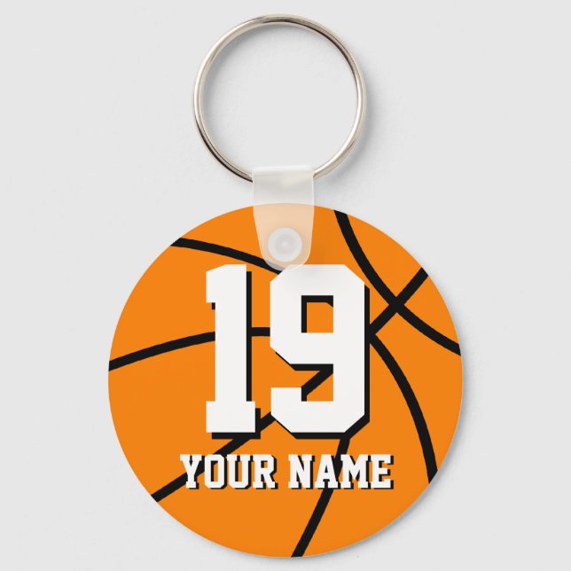 Basketball keychain | Personalised name and number (Front)