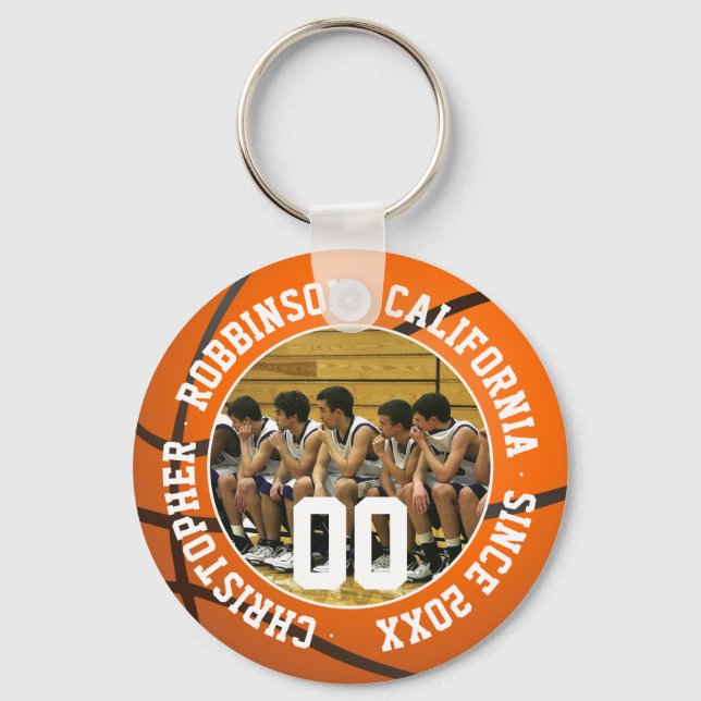 Basketball keychain w/ team photo (Front)