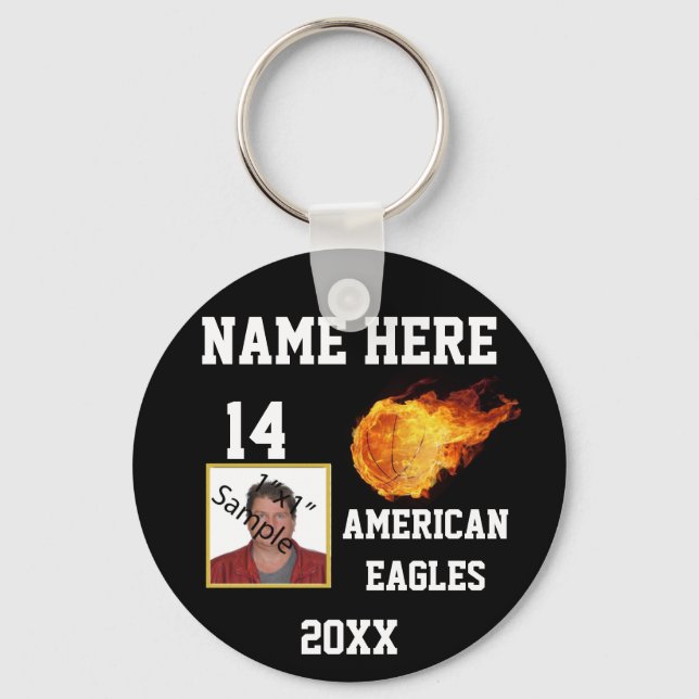 Basketball Keychains with Player's Name Photo (Front)