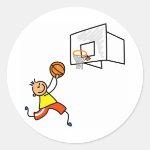 Basketball Kid Classic Round Sticker