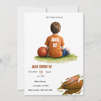 Basketball Kids Birthday Invitation | Personalized