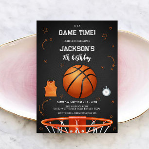 Basketball Kids Boy Birthday Party Invitation