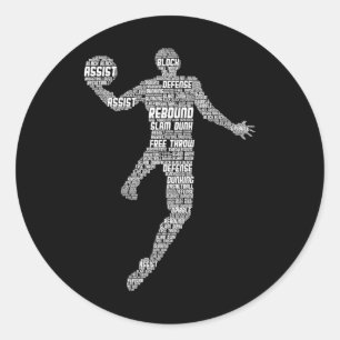 Basketball Kids Boys Men Classic Round Sticker