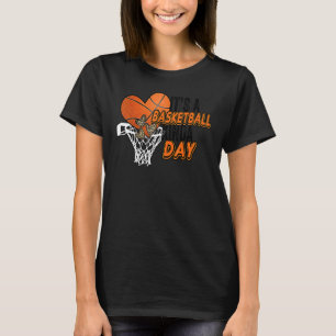 Basketball Kinda Day Leopard Vintage Happy Mother' T-Shirt