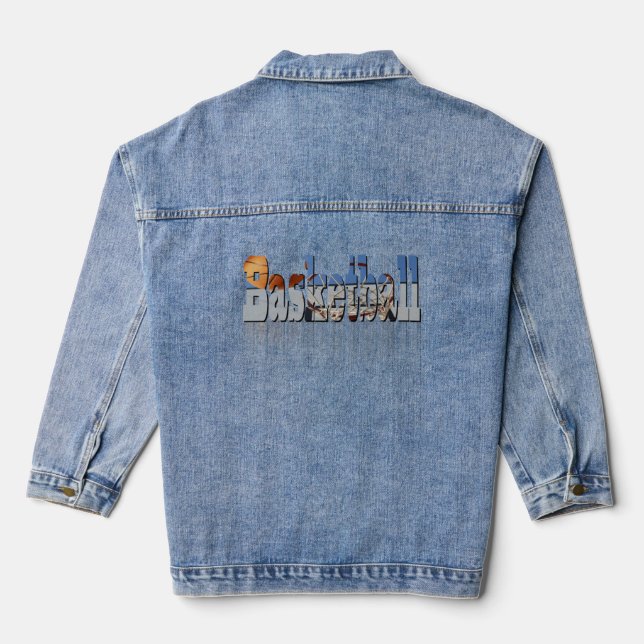 Basketball, Ladies Denim Jacket (Back)