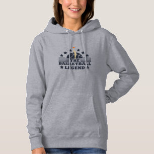 basketball legend player blue and orange ball hoodie