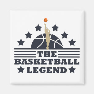basketball legend player blue and orange ball magnet