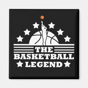 Basketball legend player white orange ball magnet