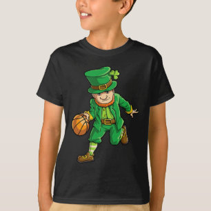 Basketball Leprechaun St Patricks Day Boys Kids Me T-Shirt