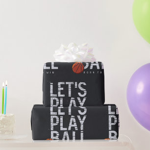 Basketball Lets Play Ball Born to Win Sports Wrapping Paper