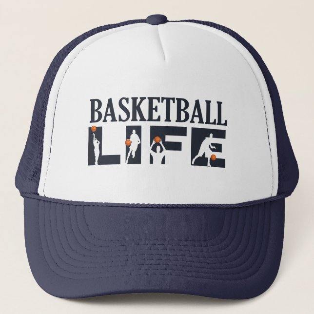 basketball life player dribbling  trucker hat (Front)