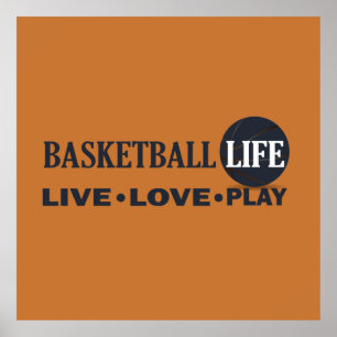 basketball live love play poster