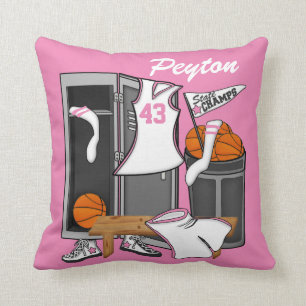 Basketball Locker Room Custom Player Name Number Cushion