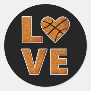 Basketball Love (2) Classic Round Sticker