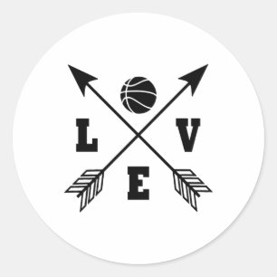 Basketball Love 2 Classic Round Sticker