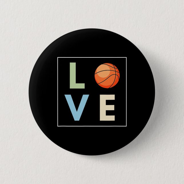 Basketball Love  6 Cm Round Badge (Front)