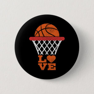 Basketball Love Basketball Lover Girl Boy Basketba 6 Cm Round Badge