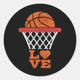 Basketball Love Basketball Lover Girl Boy Basketba Classic Round Sticker