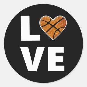 Basketball Love Classic Round Sticker