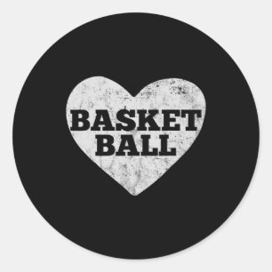 Basketball Love Valentines Day Classic Round Sticker