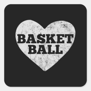 Basketball Love Valentines Day Square Sticker