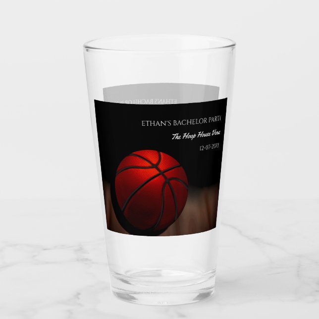 Basketball Lover Bachelor / Birthday Party Sports Glass (Front)