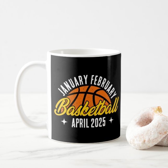 Basketball Lover Cool Player Modern Personalised Coffee Mug (With Donut)