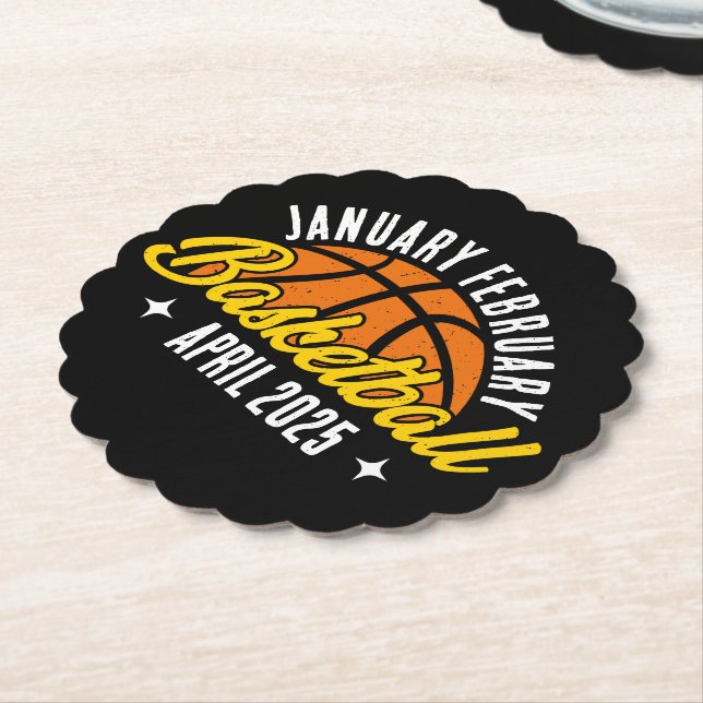 Basketball Lover Cool Player Modern Personalised Paper Coaster (Angled)