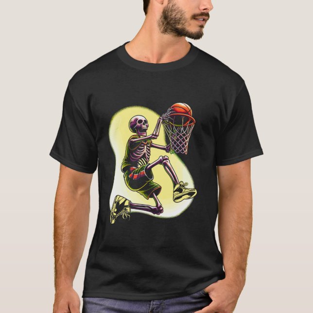 Basketball Lover Halloween Basketball T Shirt (Front)