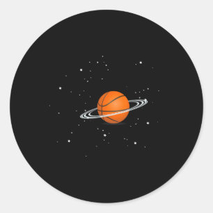 Basketball lovers basketball player space Fun Classic Round Sticker