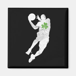 Basketball Lovers Green Shamrock Leaf St Patricks  Magnet