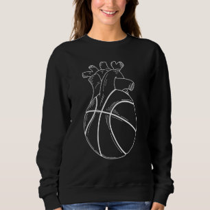 Basketball Lovers Heartbeat Lineart Streetball Dun Sweatshirt