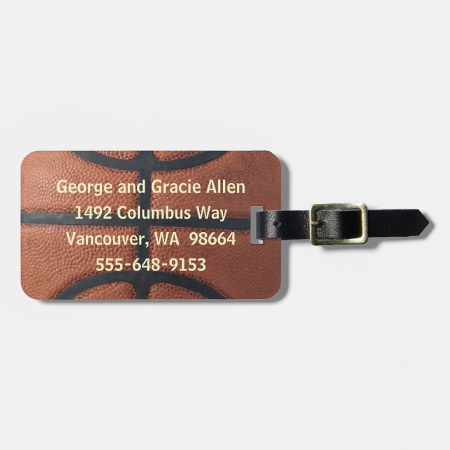 Basketball Luggage Tag (Front Horizontal)
