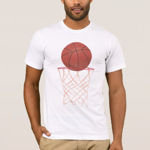 Basketball making the basket, sports shirts