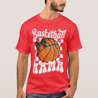 Basketball Mama Coquette Bow Game Day Funny Sports T-Shirt