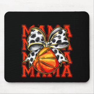 Basketball Mama Coquette Bow Game Illustration Mouse Pad
