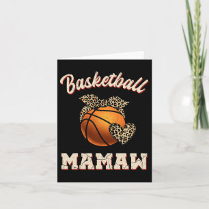 Basketball Mamaw Bandanna Leopard Heart Fans Mothe Card