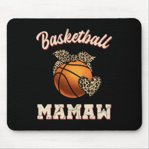 Basketball Mamaw Bandanna Leopard Heart Fans Mothe Mouse Pad