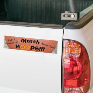 Basketball March HOOPS Bumper Sticker