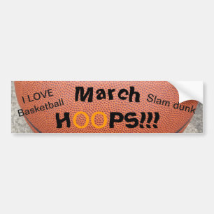 Basketball March HOOPS Bumper Sticker