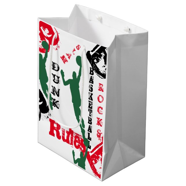 BASKETBALL MEDIUM GIFT BAG (Front Angled)