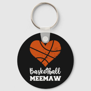 Basketball Meemaw Fun Basketball Heart Grandma Mee Key Ring