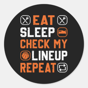 Basketball Men Boy Check My Line Up Basketball Pla Classic Round Sticker