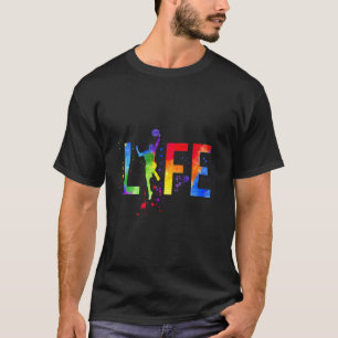 Basketball Mens Ball is Life Watercolor Basketball T-Shirt