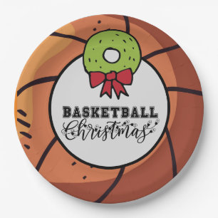 Basketball Merry Christmas Party for Player Paper Plate