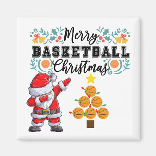 Basketball Merry Christmas with Santa Claus  Magnet
