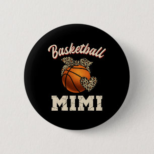 Basketball Mimi Bandanna Leopard Heart Fans Mother 6 Cm Round Badge
