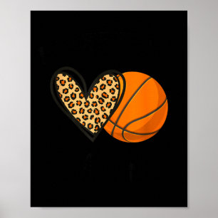 Basketball mimi leopard heart sports players poster